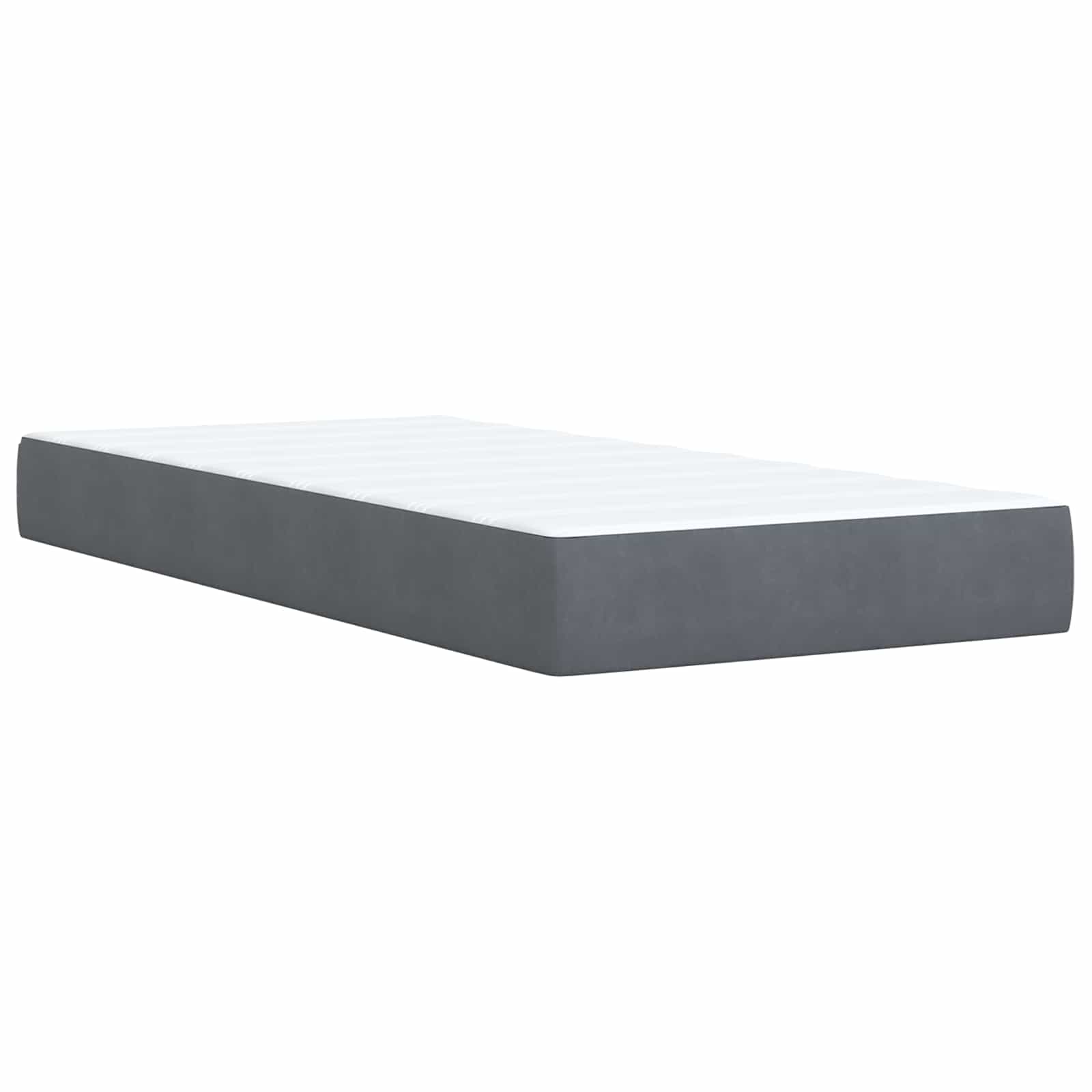 Ottoman Bett mit Matratze Dunkelgrau 80 x 200 cm Samt