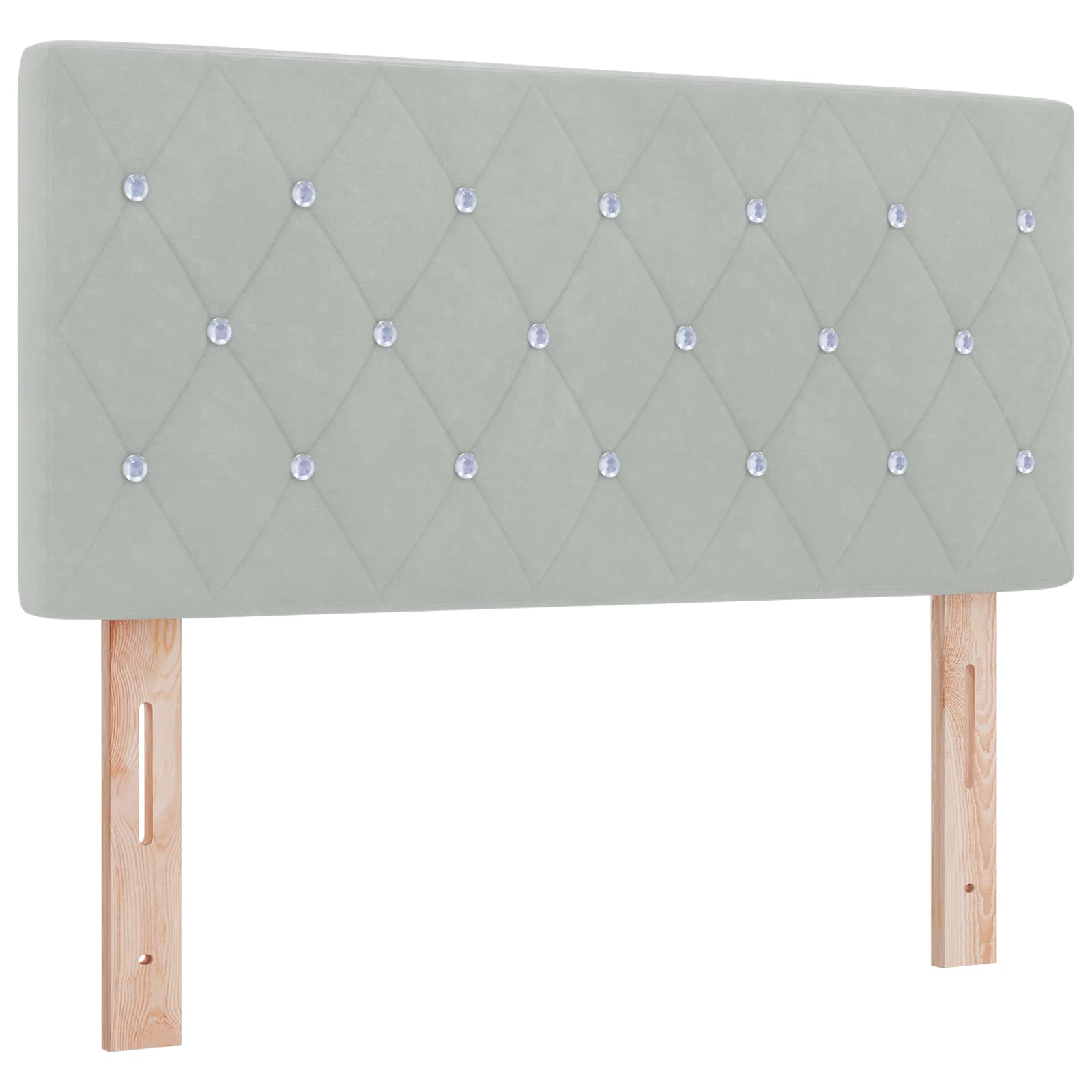Ottoman Bett mit Matratze Hellgrau 90 x 190 cm Samt