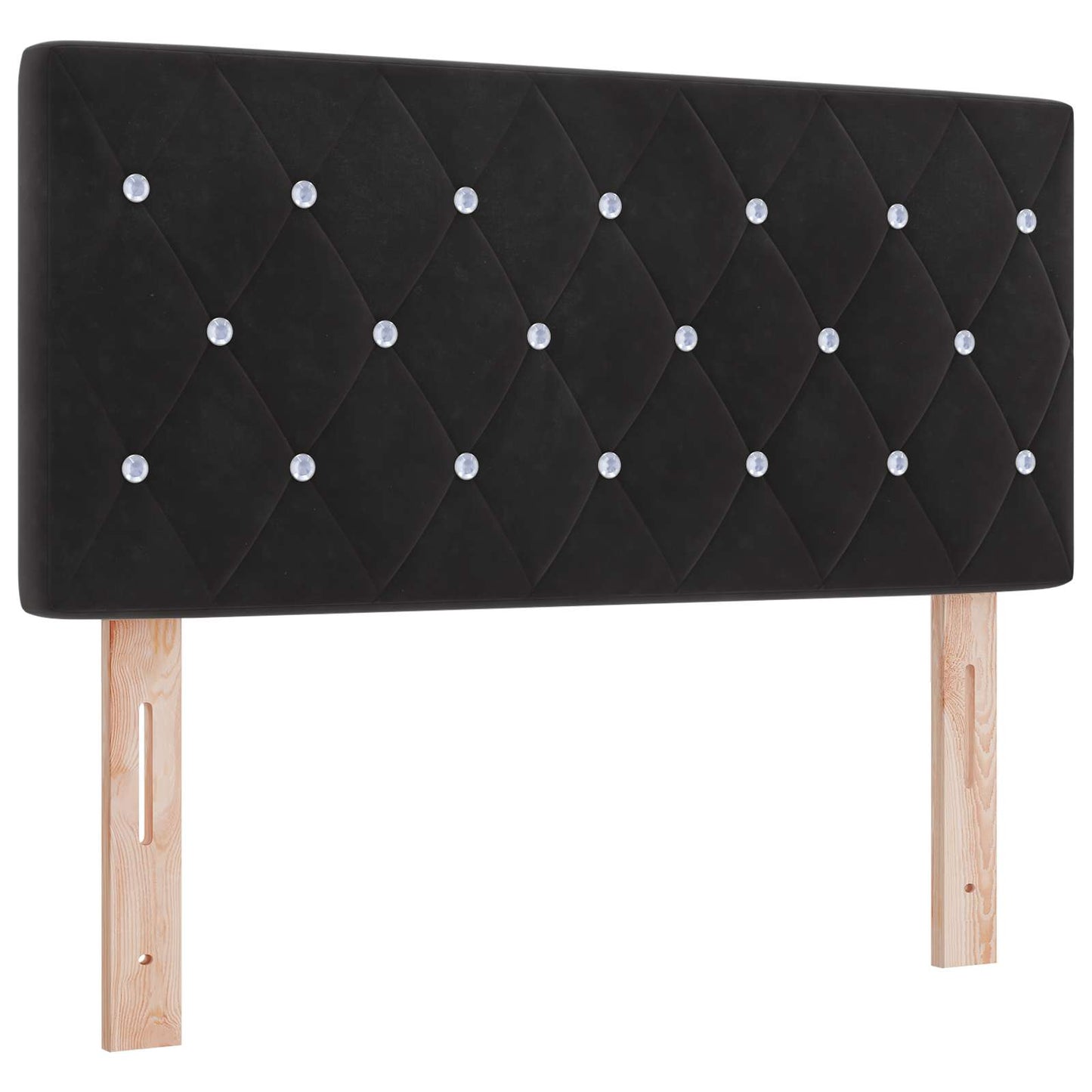 Ottoman Bett mit Matratze mit Kopfteil Schwarz 90 x 190 cm Samt