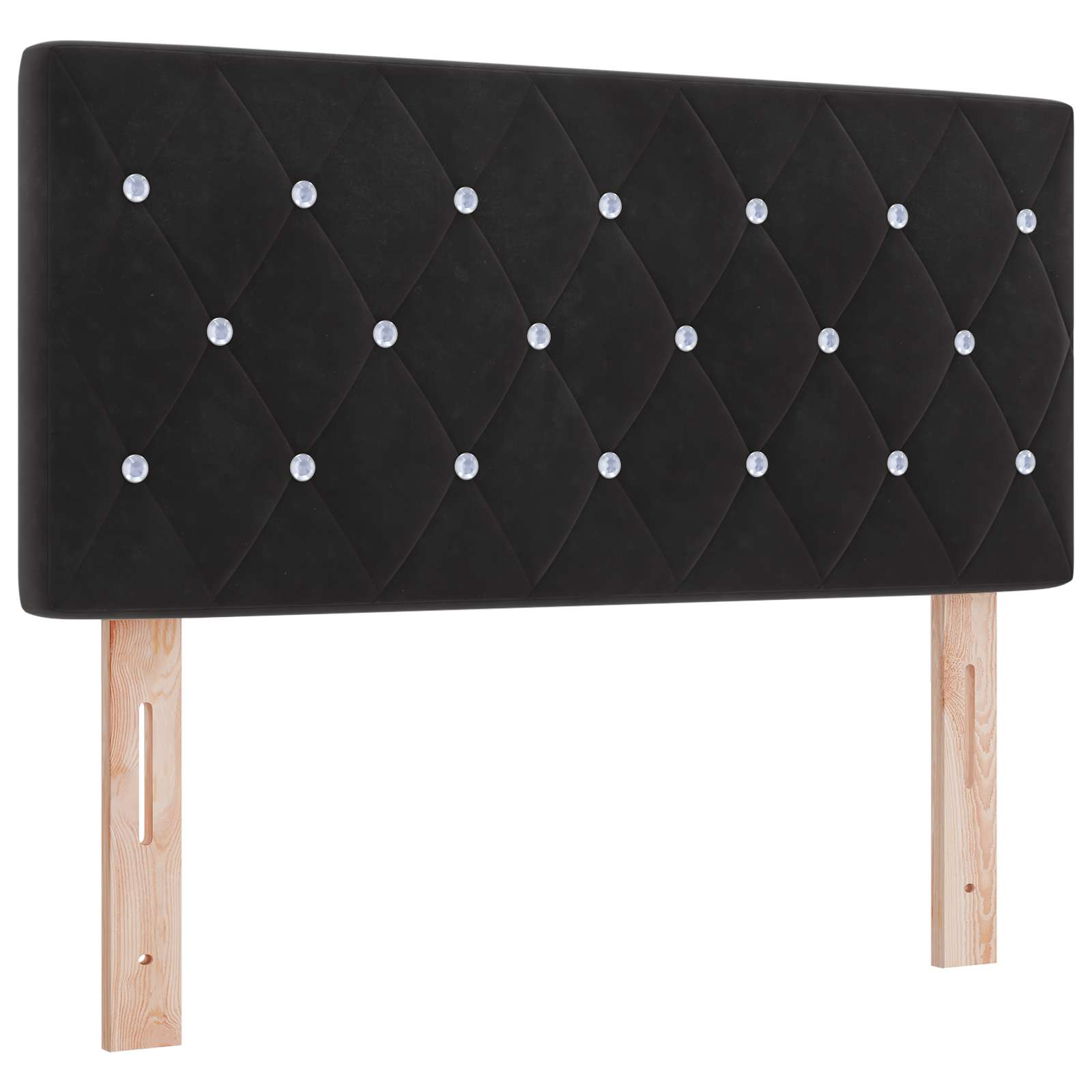 Ottoman Bett mit Matratze mit Kopfteil Schwarz 90 x 190 cm Samt
