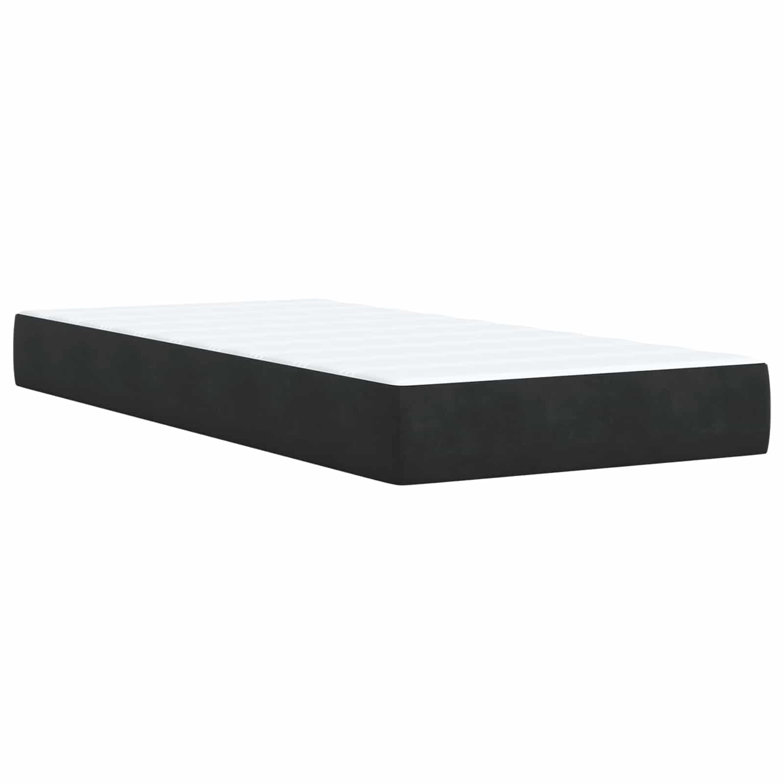 Ottoman Bett mit Matratze mit Kopfteil Schwarz 90 x 190 cm Samt