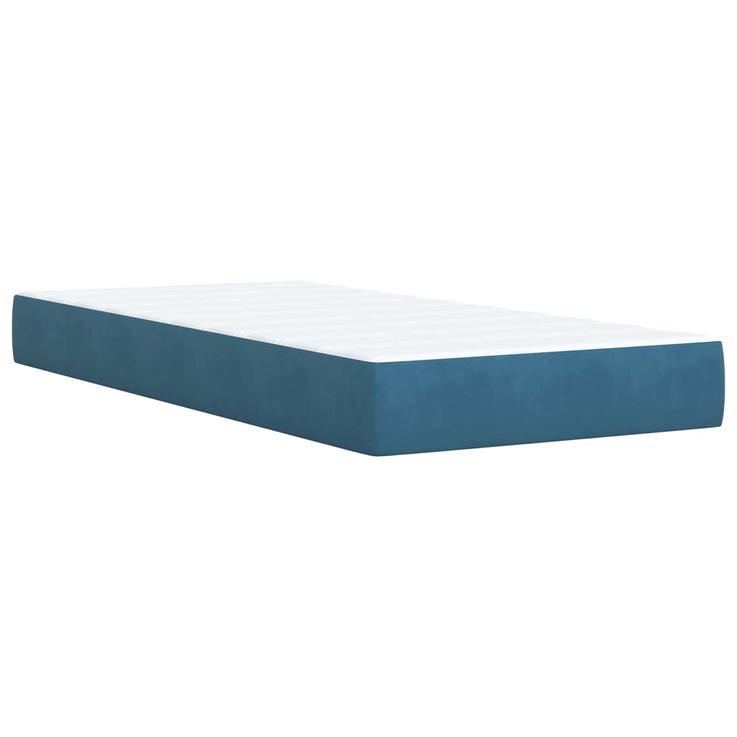 Ottoman Bett mit Matratze Dunkelblau 90 x 200 cm Samt