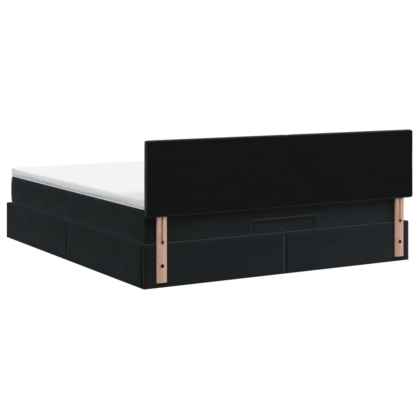 Ottoman Bett mit Matratze Schwarz 140 x 190 cm Samt
