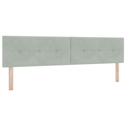 Ottoman Bett mit Matratze Hellgrau 200 x 200 cm Samt