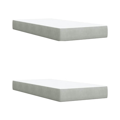 Ottoman Bett mit Matratze Hellgrau 200 x 200 cm Samt