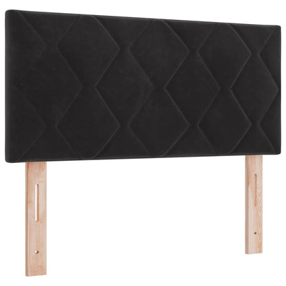 Ottoman Bett mit Matratze mit Kopfteil Schwarz 90 x 190 cm Samt