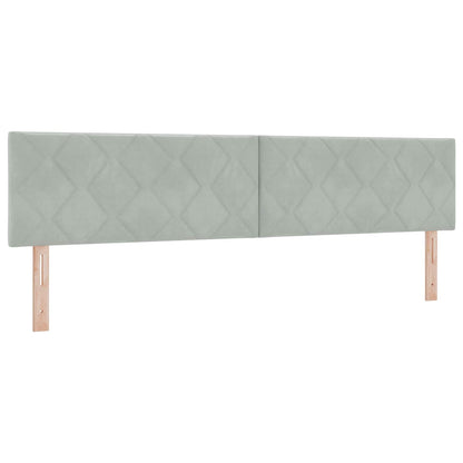 Ottoman Bett mit Matratze Hellgrau 200 x 200 cm Samt