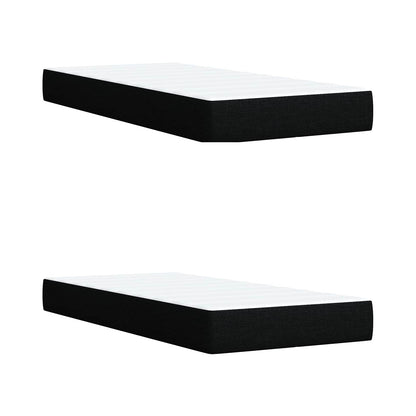 Ottoman Bett mit Matratze mit Kopfteil 2 Stk. Schwarz Stoff