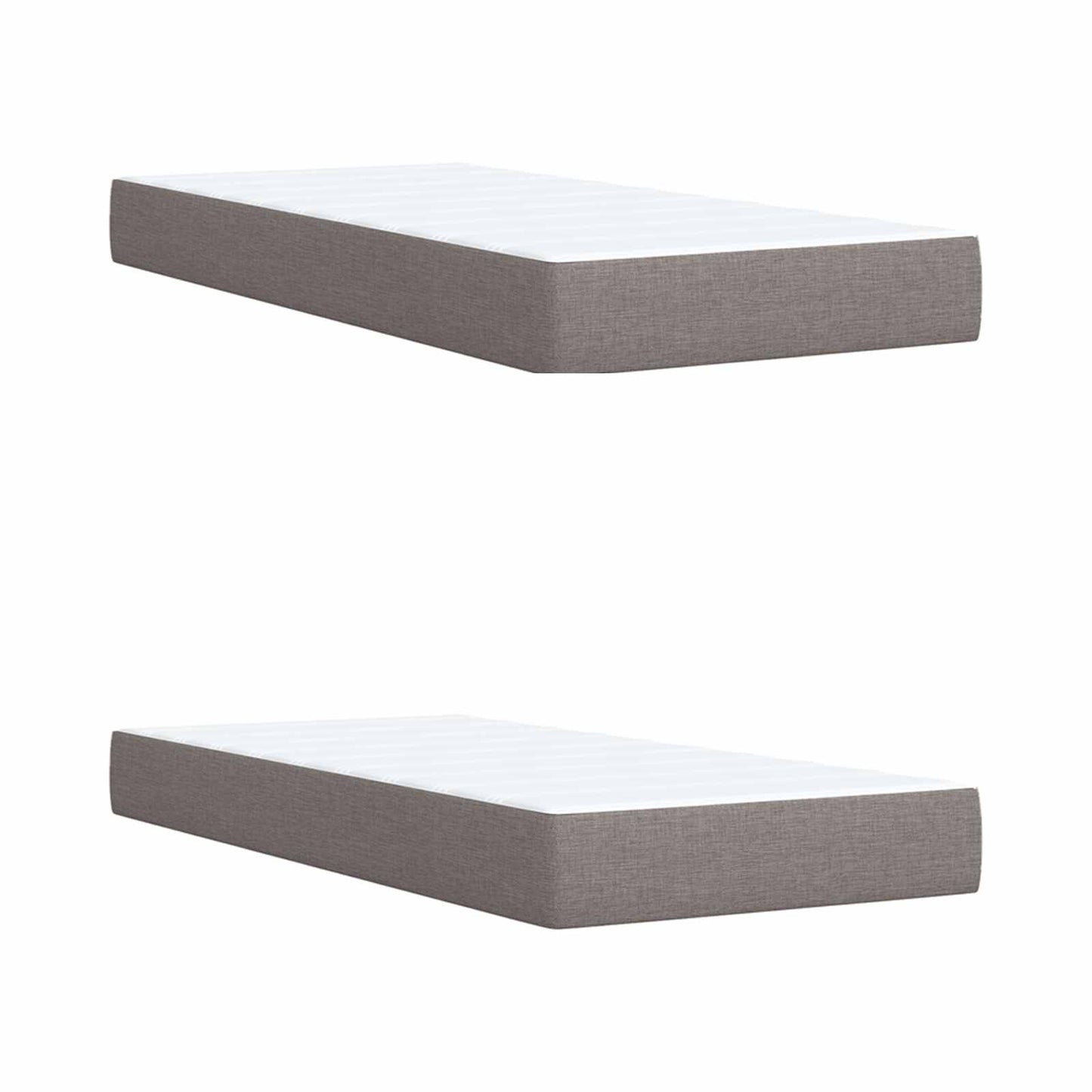Ottoman Bett mit Matratze mit Kopfteil 2 Stk. Taupe Stoff
