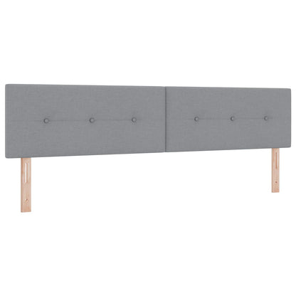 Ottoman Bett mit Matratze mit Kopfteil 2 Stk. Hellgrau Stoff