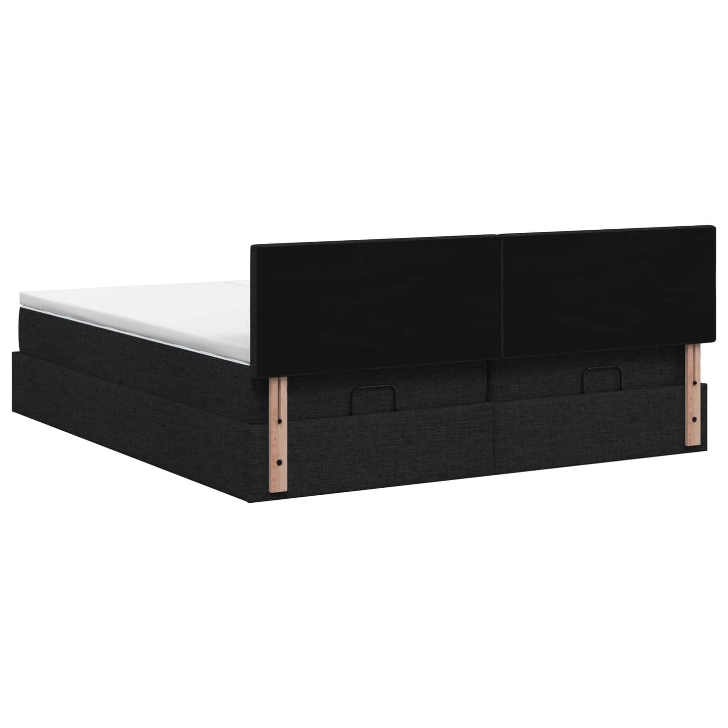 Ottoman Bett mit Matratze 2 stk. Schwarz 200 x 200 cm Stoff