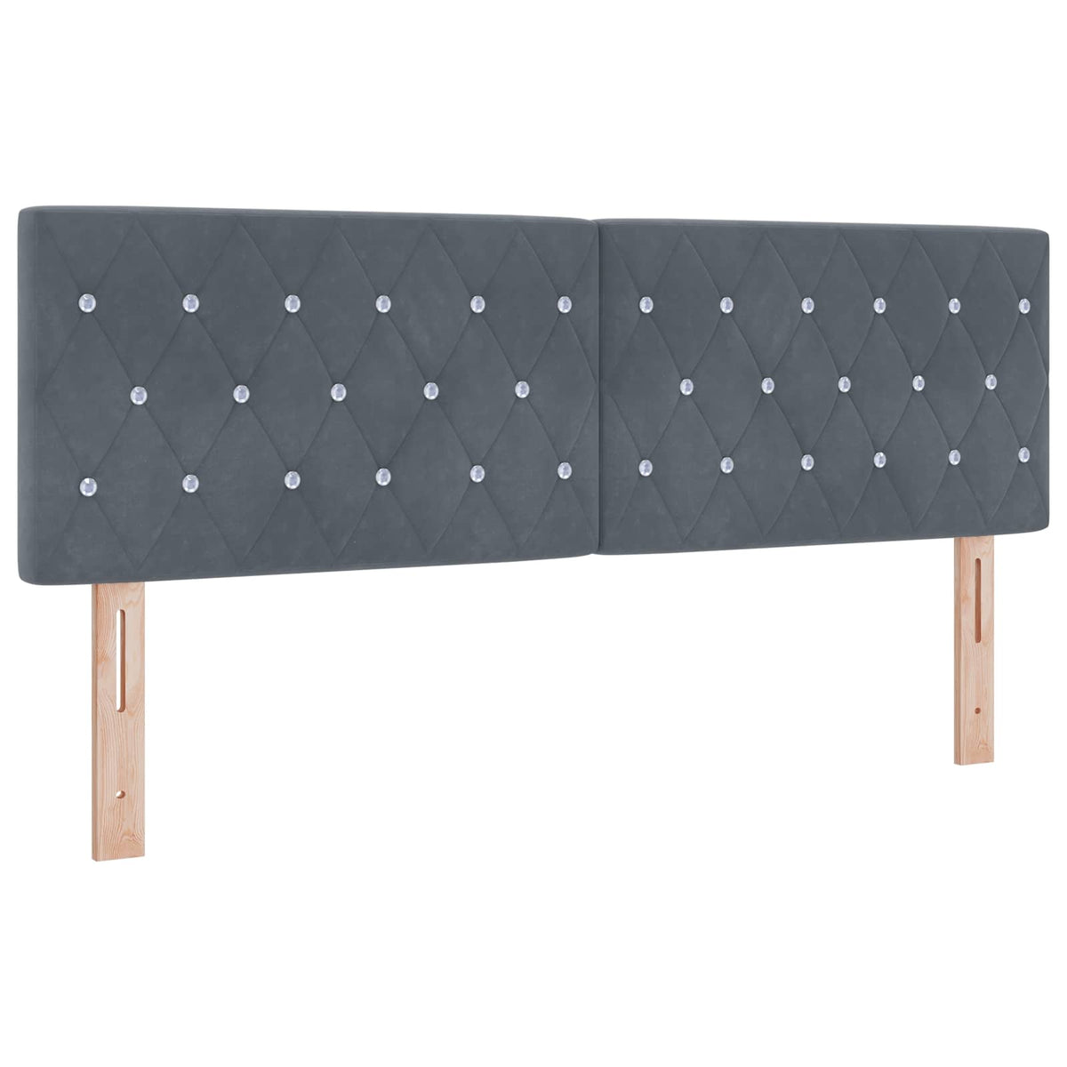 Ottoman Bett mit Matratze mit Kopfteil 2 pcs Dunkelgrau Samt