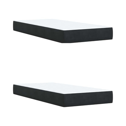 Ottoman Bett mit Matratze mit Kopfteil 2 pcs Schwarz Samt