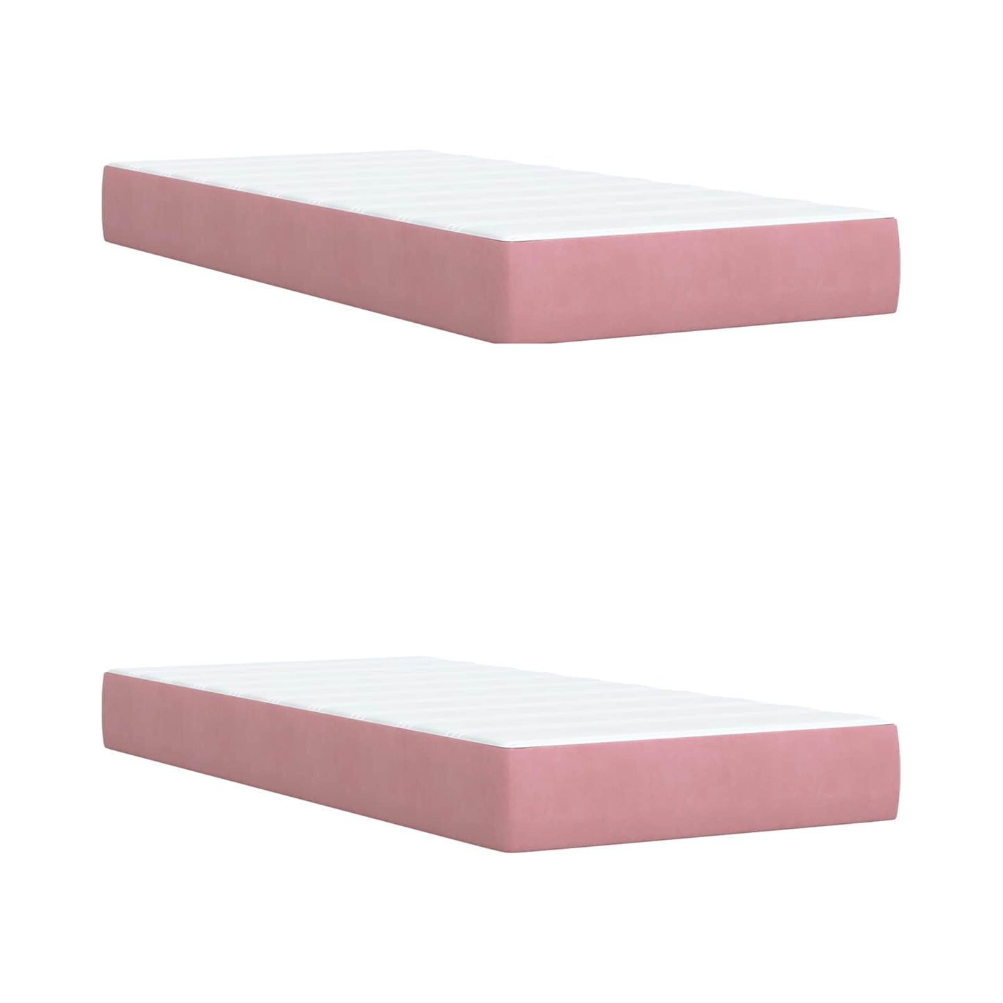 Ottoman Bett mit Matratze mit Kopfteil 2 Stk. Rosa Samt