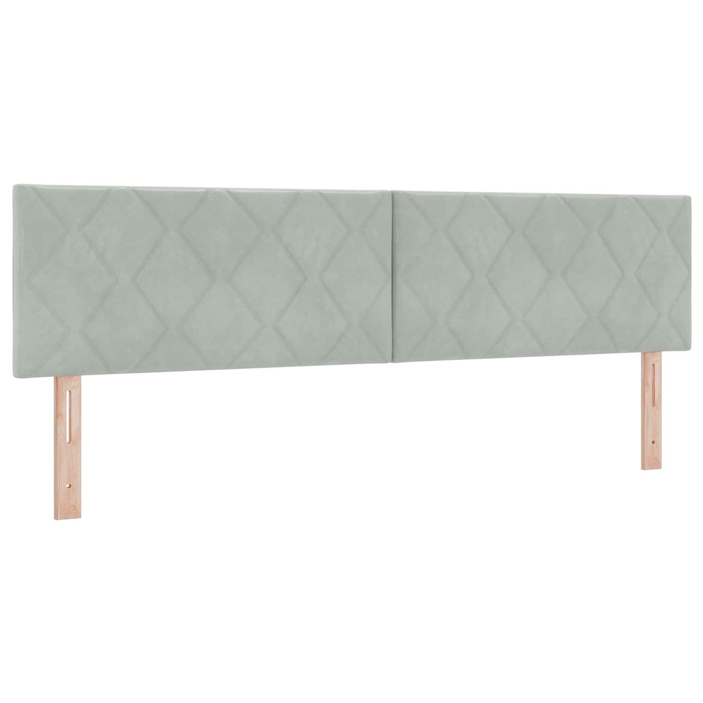 Ottoman Bett mit Matratze mit Kopfteil 2 Stk. Hellgrau Samt