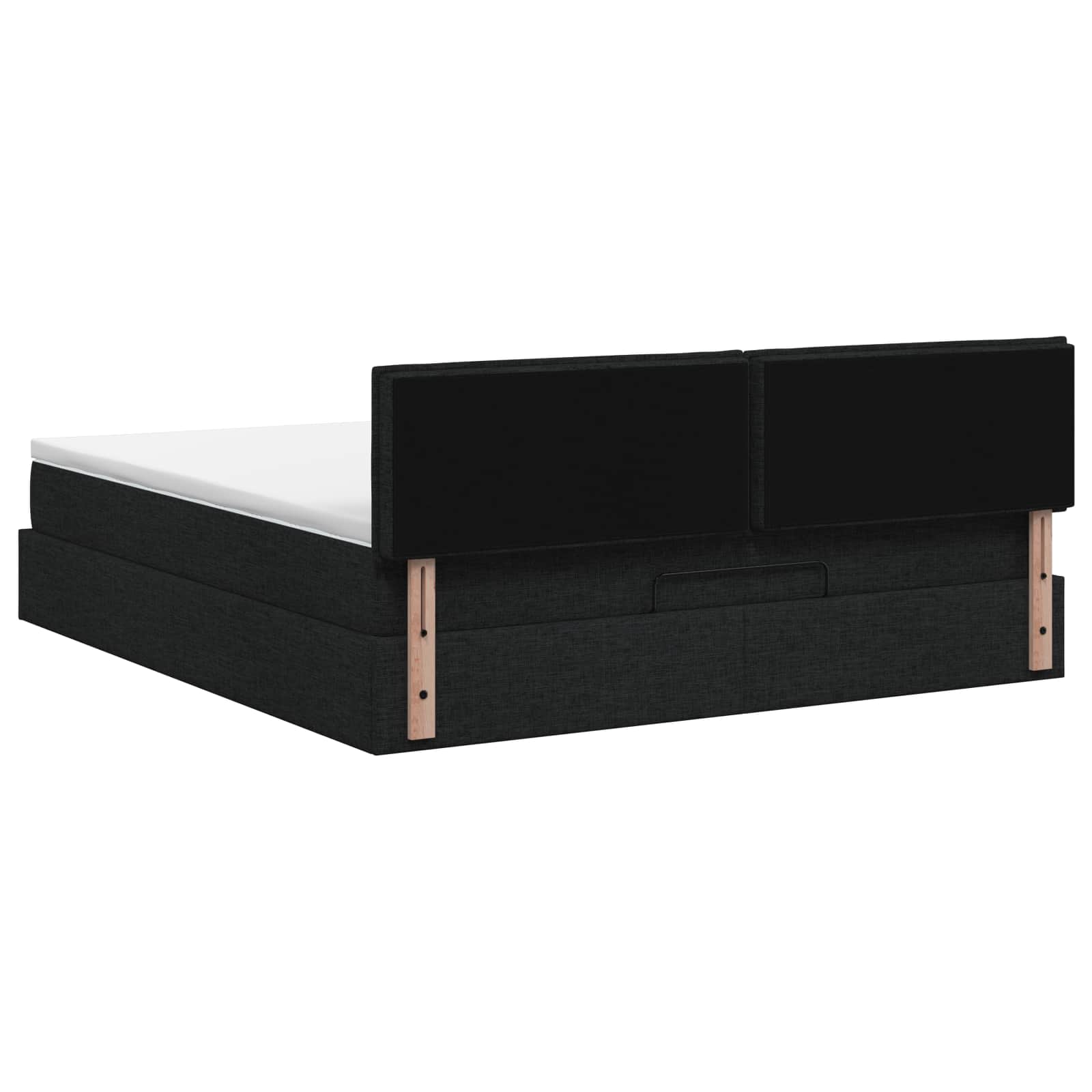 Ottoman-Bett mit Matratze und LED Schwarz 140 x 190 cm Stoff
