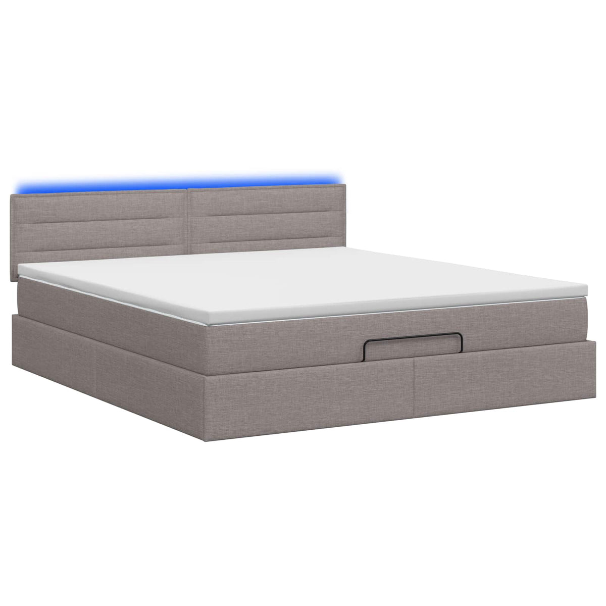 Ottoman-Bett mit Matratze und LED Taupe 160 x 200 cm Stoff