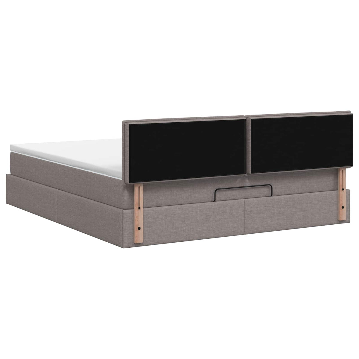 Ottoman-Bett mit Matratze und LED Taupe 160 x 200 cm Stoff