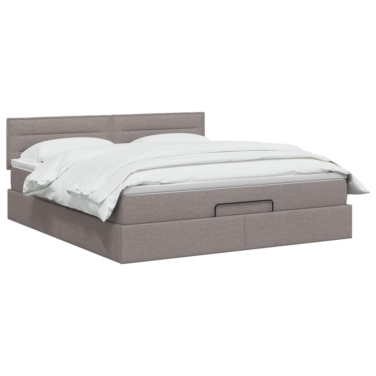 Ottoman-Bett mit Matratze und LED Taupe 160 x 200 cm Stoff