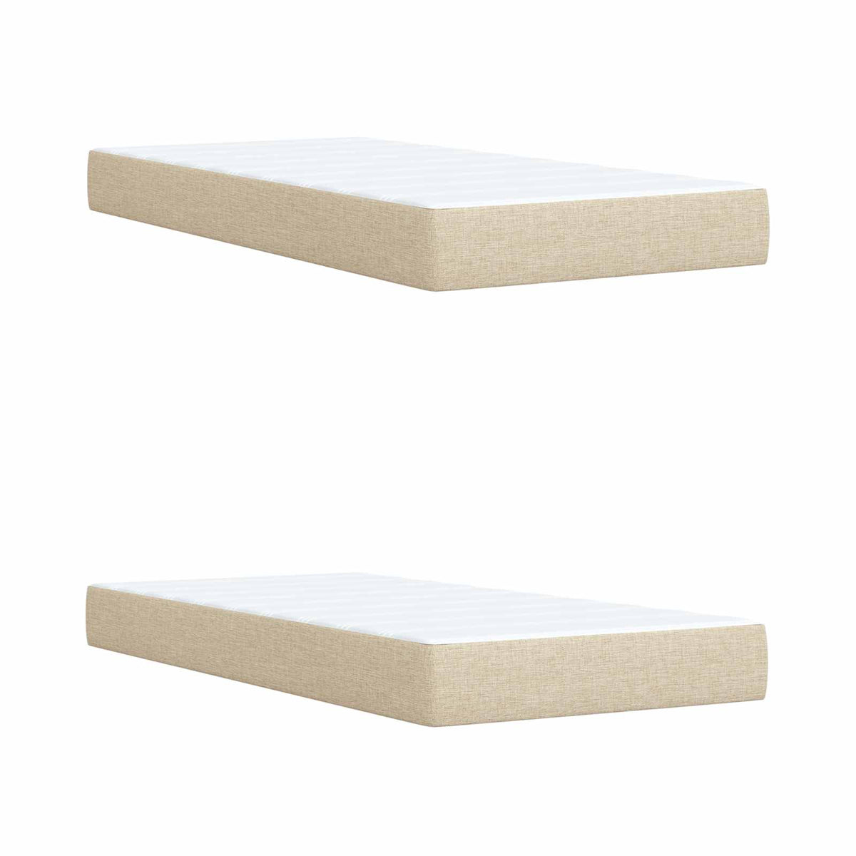 Ottoman-Bett mit Matratze und LED Creme 200 x 200 cm Stoff