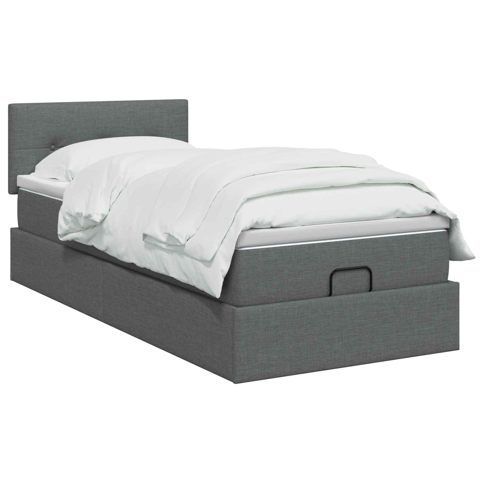 Ottoman-Bett mit Matratze und LED Dunkelgrau 80 x 200 cm Stoff