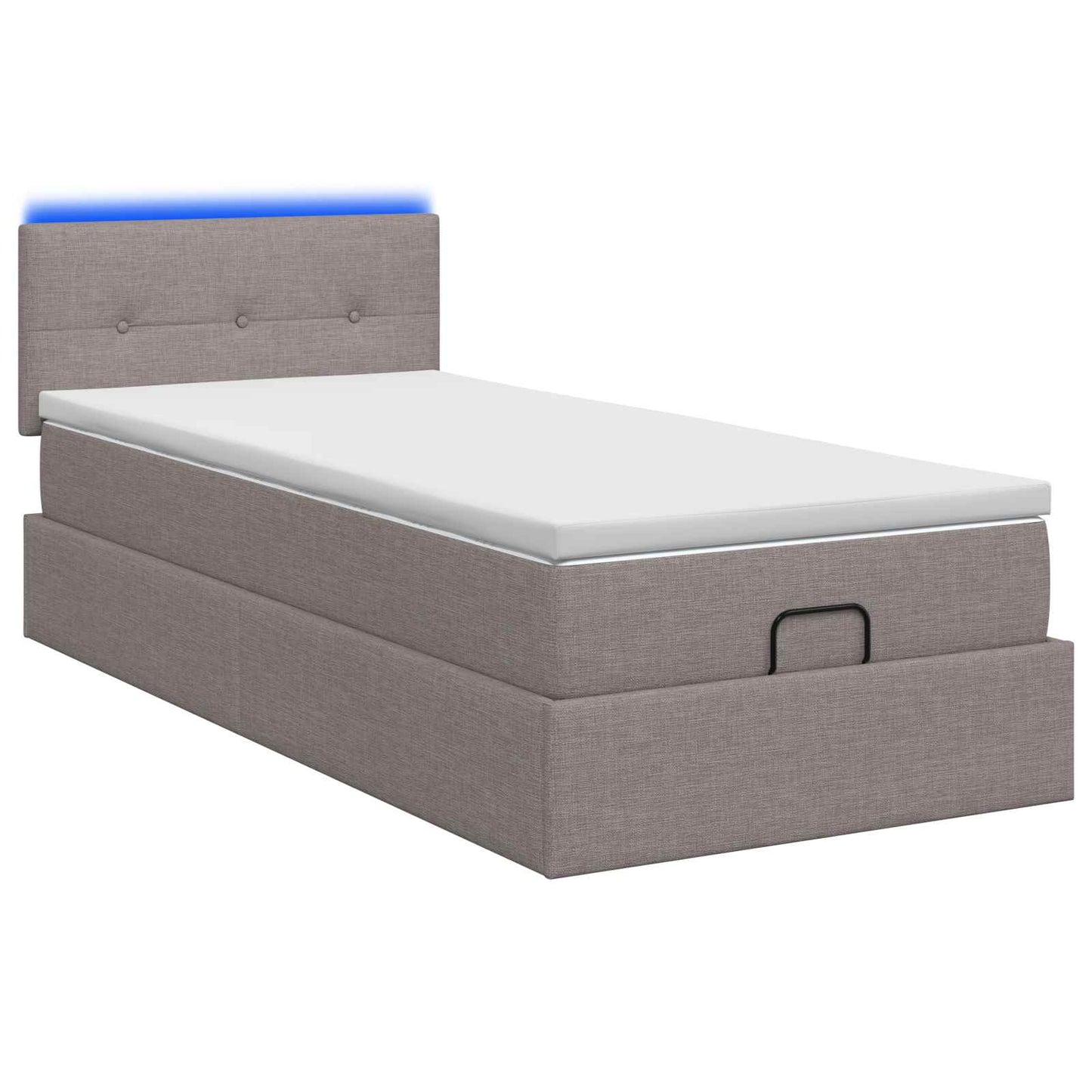 Ottoman-Bett mit Matratze und LED Taupe 90 x 190 cm Stoff