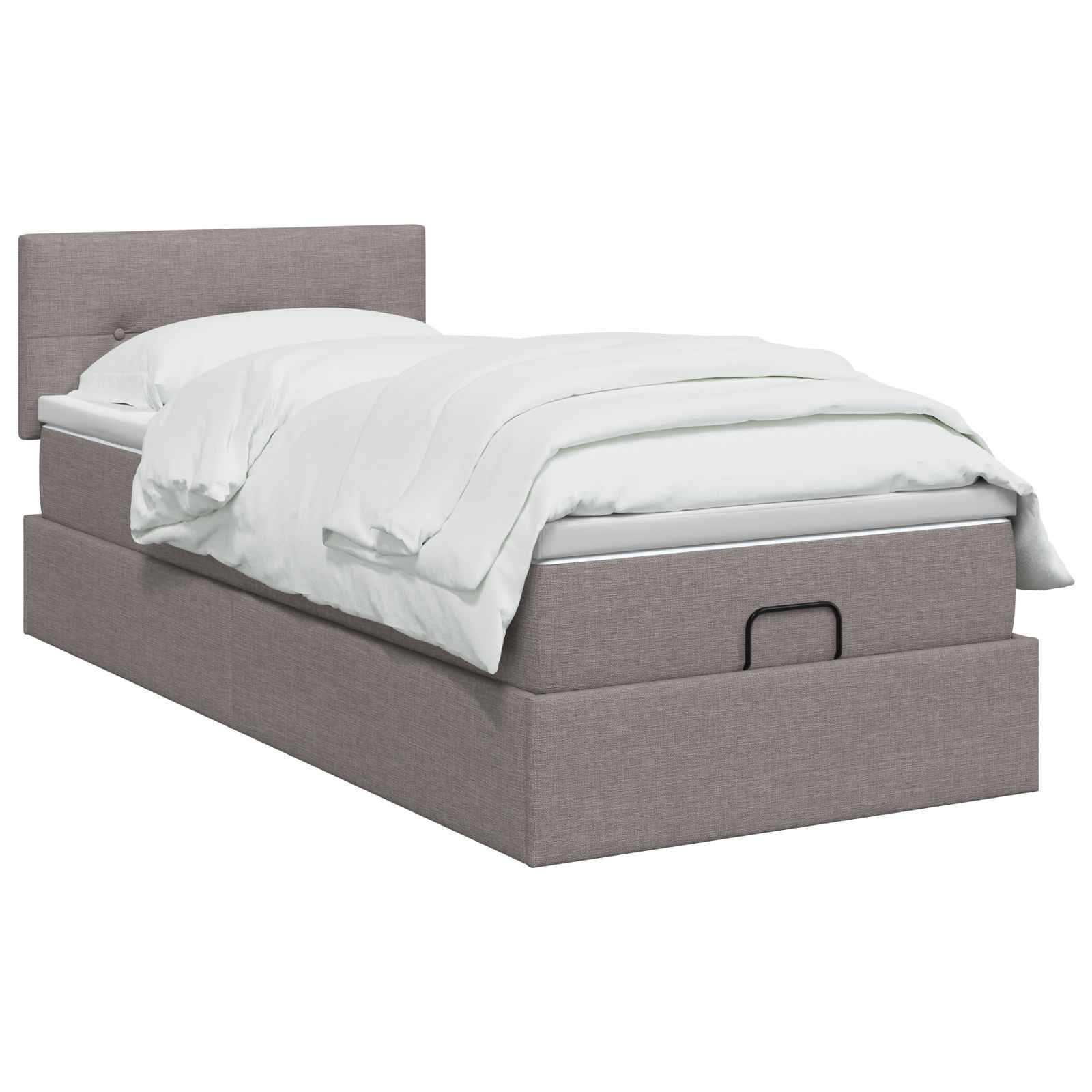 Ottoman-Bett mit Matratze und LED Taupe 90 x 200 cm Stoff