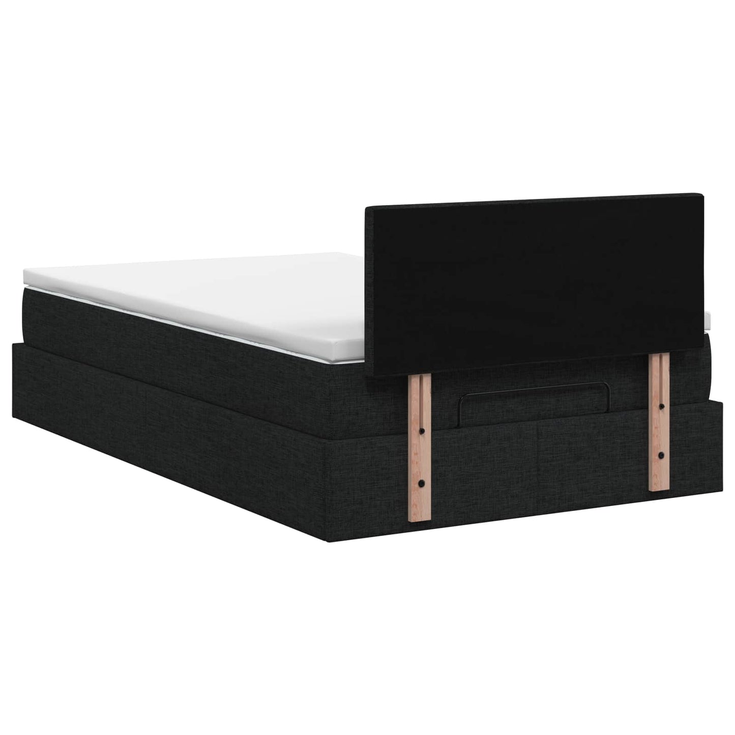Ottoman-Bett mit Matratze und LED Schwarz 120 x 200 cm Stoff