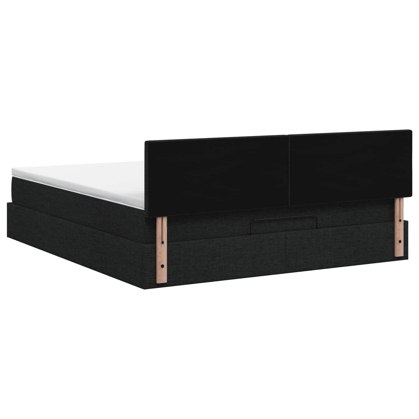 Ottoman-Bett mit Matratze und LED Schwarz 140 x 190 cm Stoff
