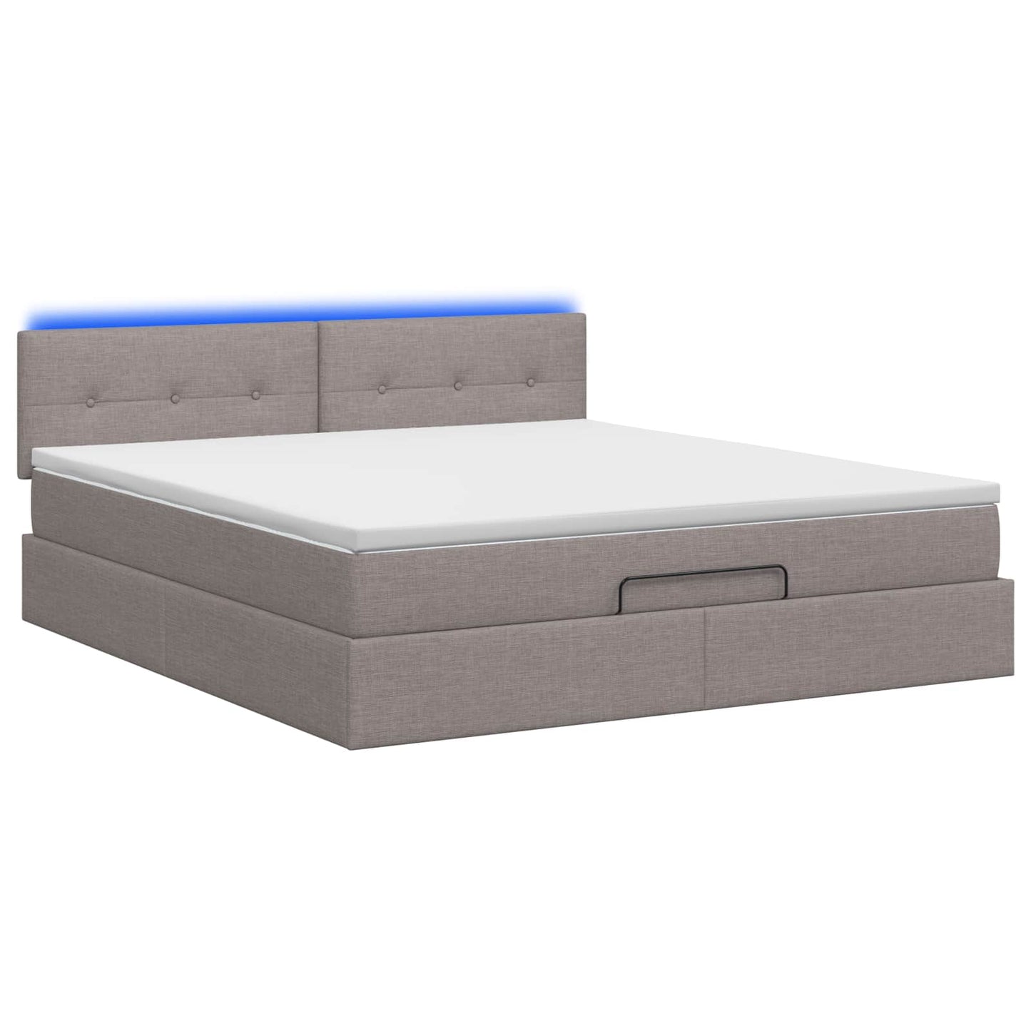 Ottoman-Bett mit Matratze und LED Taupe 140 x 190 cm Stoff