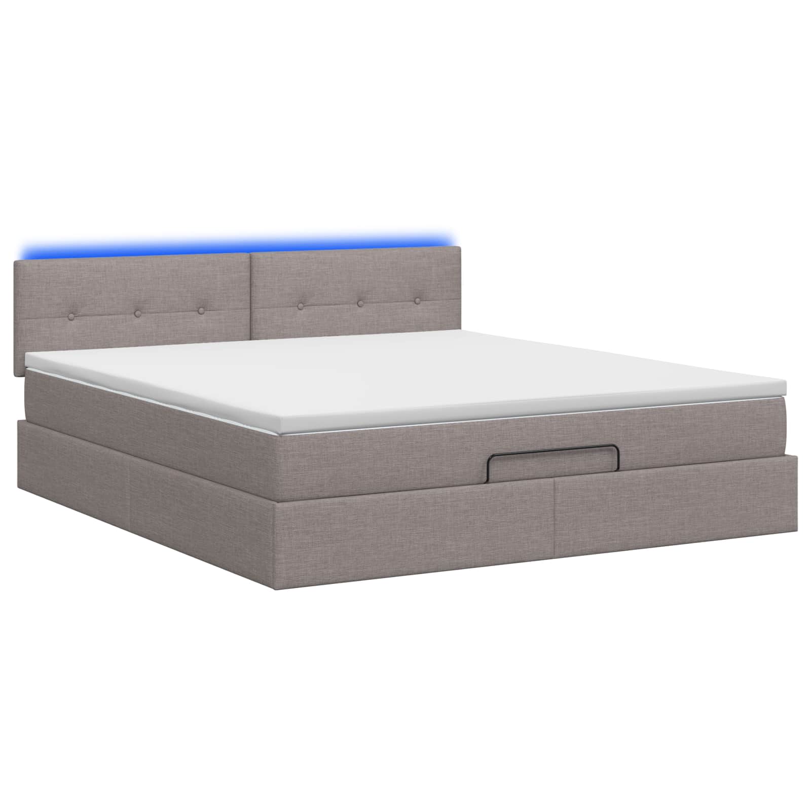Ottoman-Bett mit Matratze und LED Taupe 140 x 190 cm Stoff