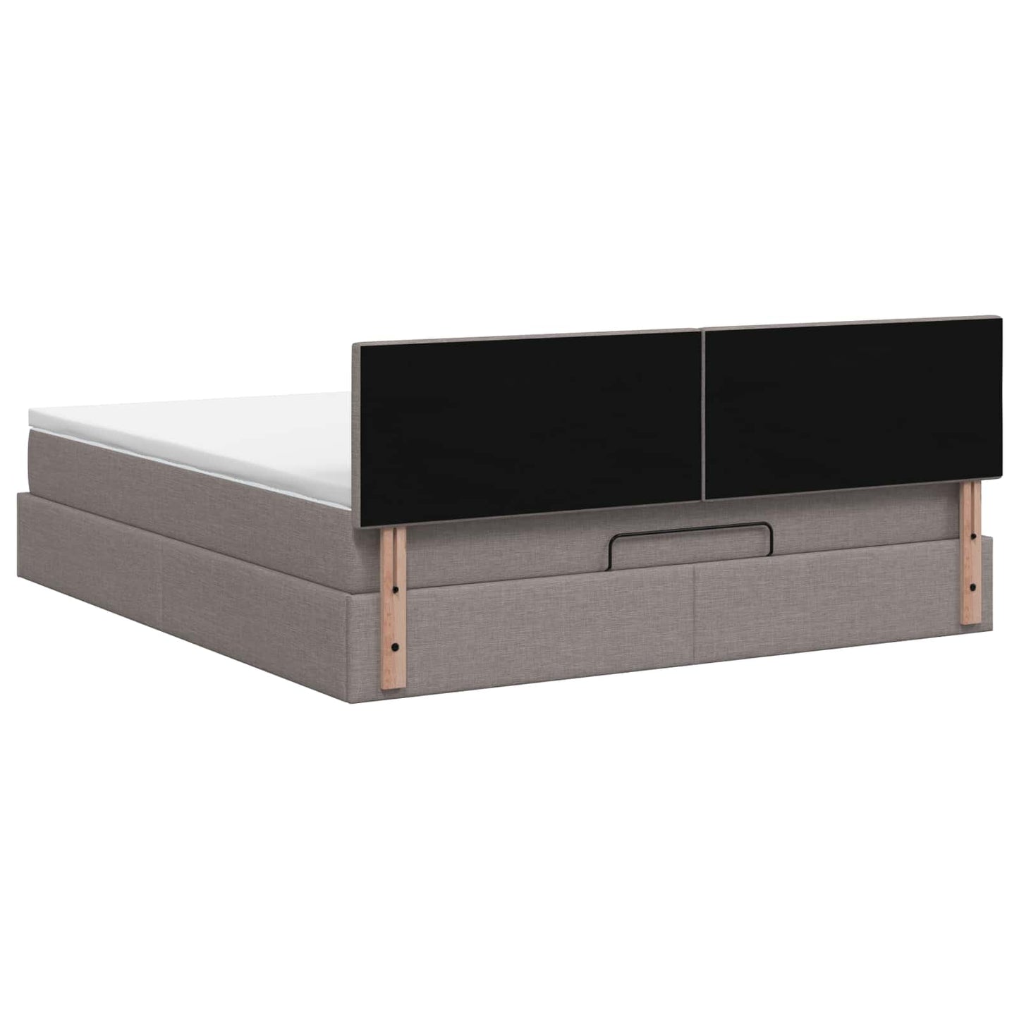 Ottoman-Bett mit Matratze und LED Taupe 140 x 190 cm Stoff