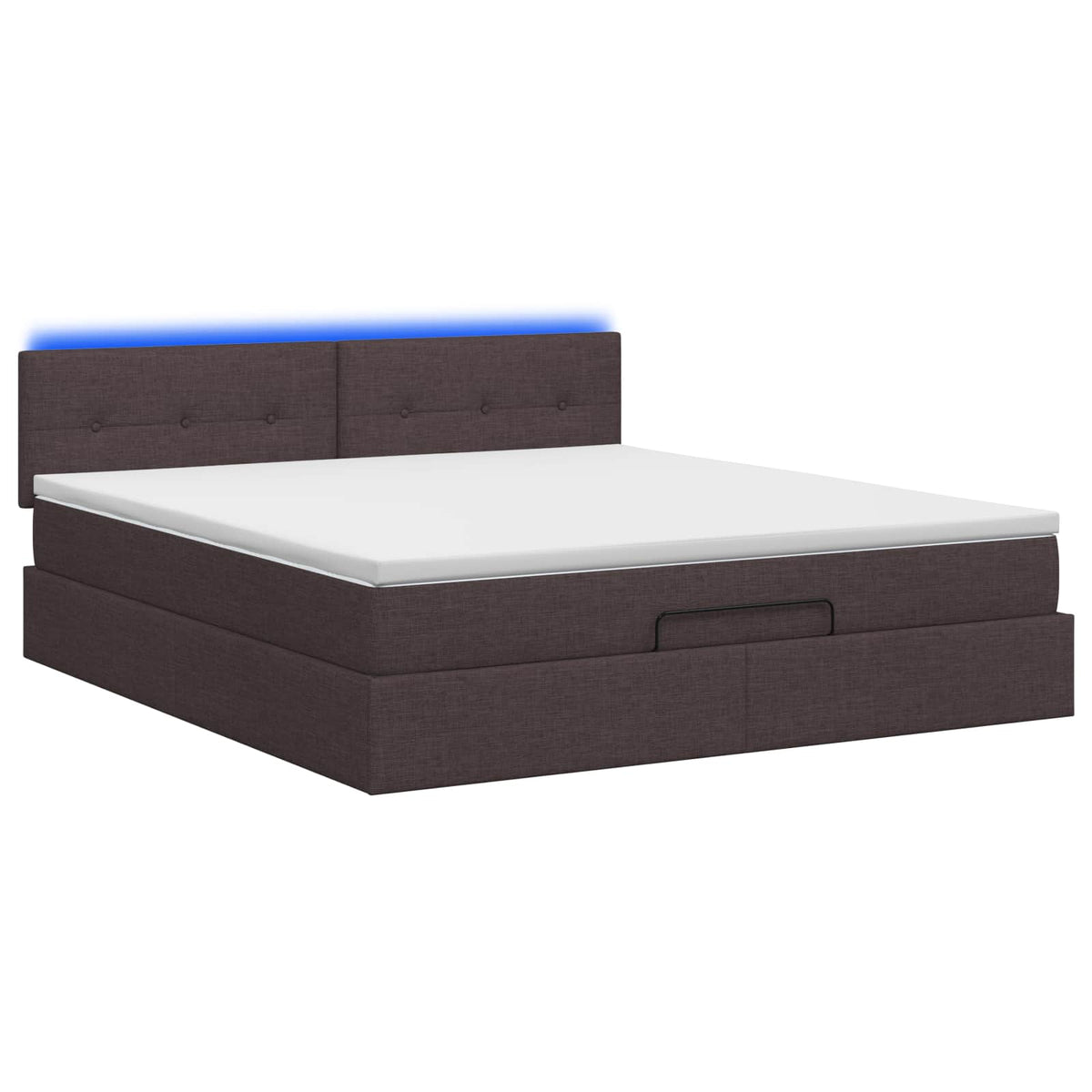 Ottoman-Bett mit Matratze und LED Dunkelbraun 140 x 200 cm