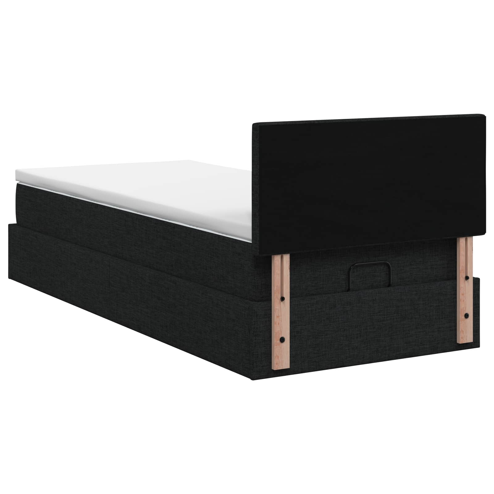 Ottoman-Bett mit Matratze und LED Schwarz 90 x 200 cm Stoff