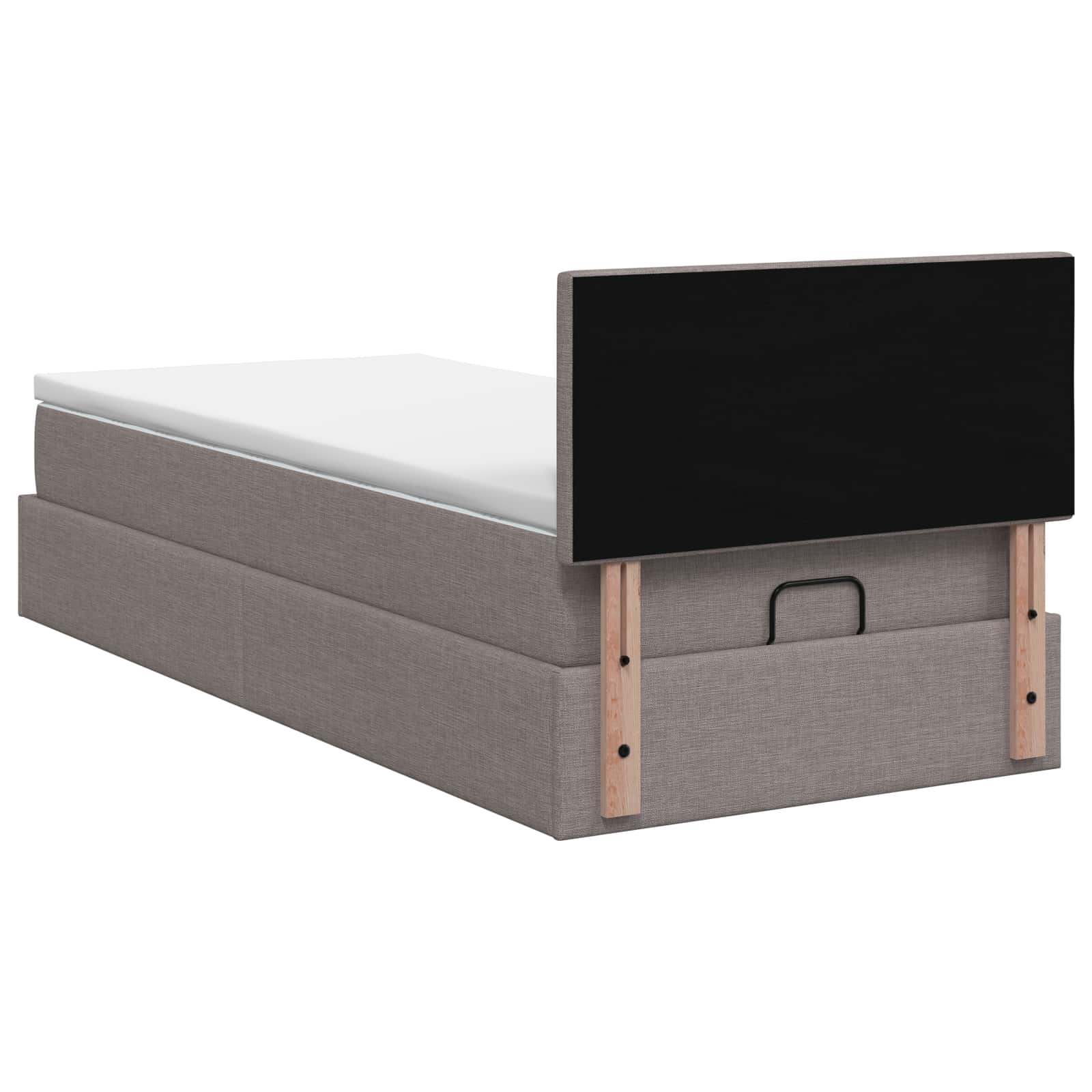 Ottoman-Bett mit Matratze und LED Taupe 90 x 200 cm Stoff