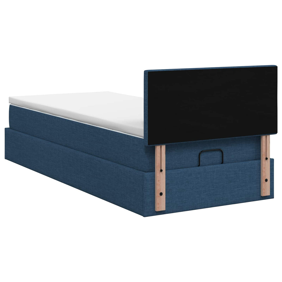 Ottoman-Bett mit Matratze und LED Blau 90 x 200 cm Stoff