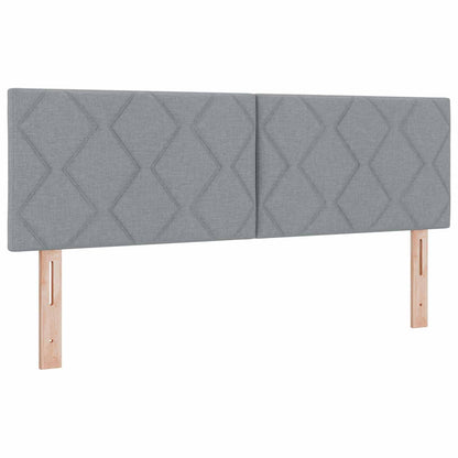 Ottoman-Bett mit Matratze und LED Hellgrau 140 x 200 cm Stoff