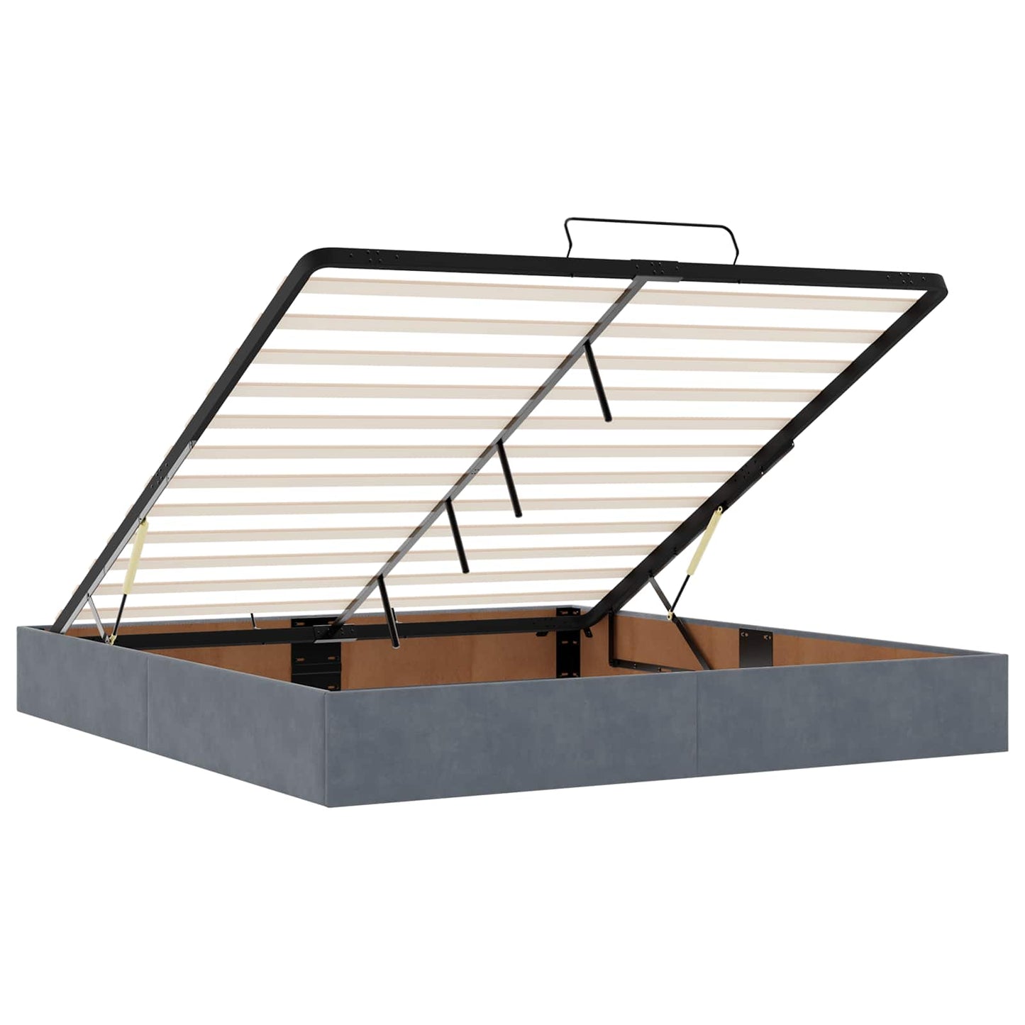 Ottoman-Bett mit Matratze und LED Dunkelgrau 180 x 200 cm Samt