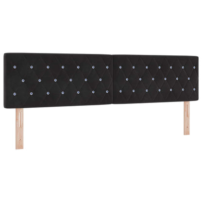 Ottoman-Bett mit Matratze und LED Schwarz 180 x 200 cm Samt