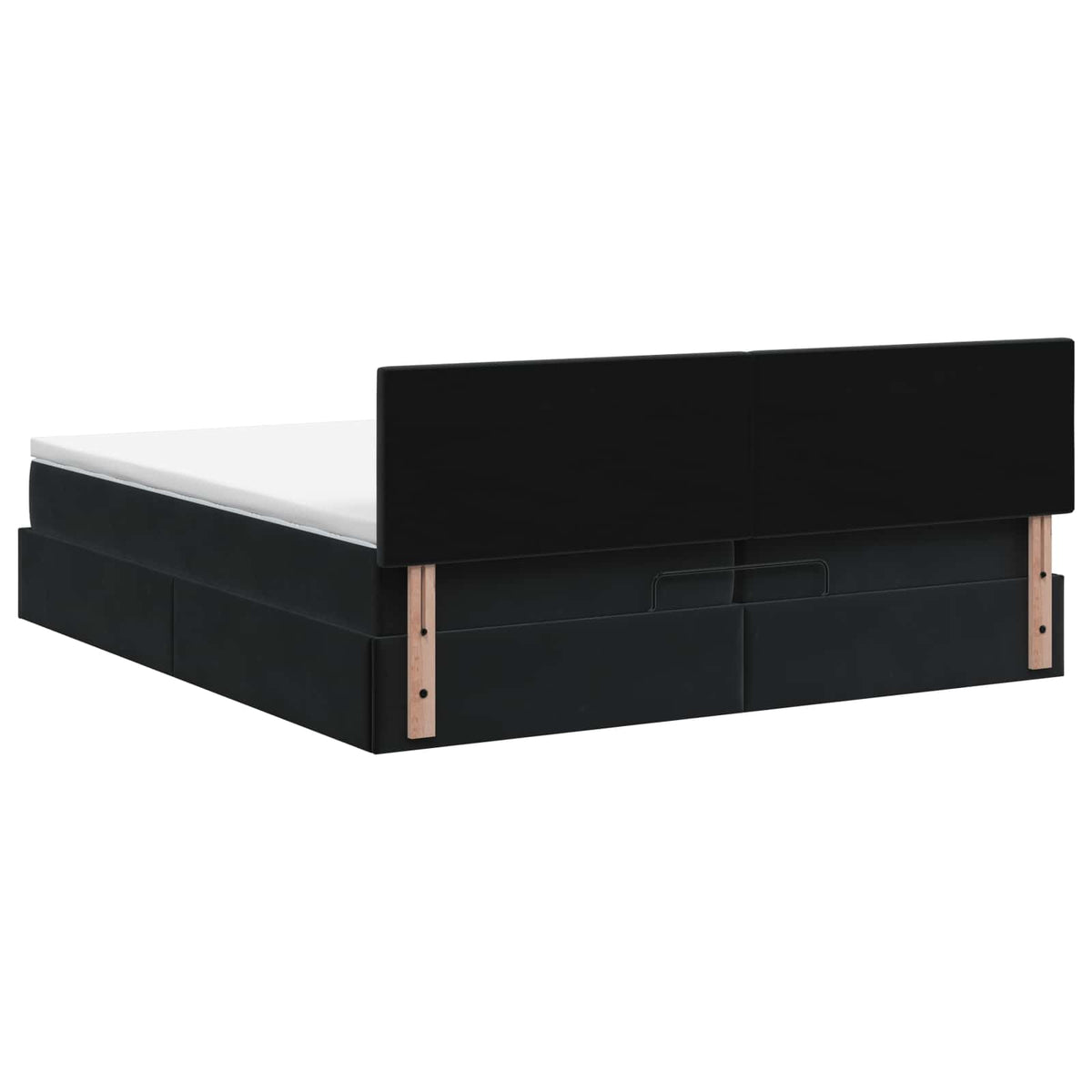 Ottoman-Bett mit Matratze und LED Schwarz 200 x 200 cm Samt