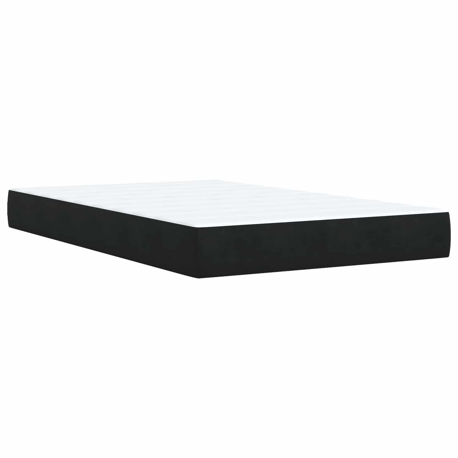 Ottoman-Bett mit Matratze und LED Schwarz 120 x 190 cm Samt