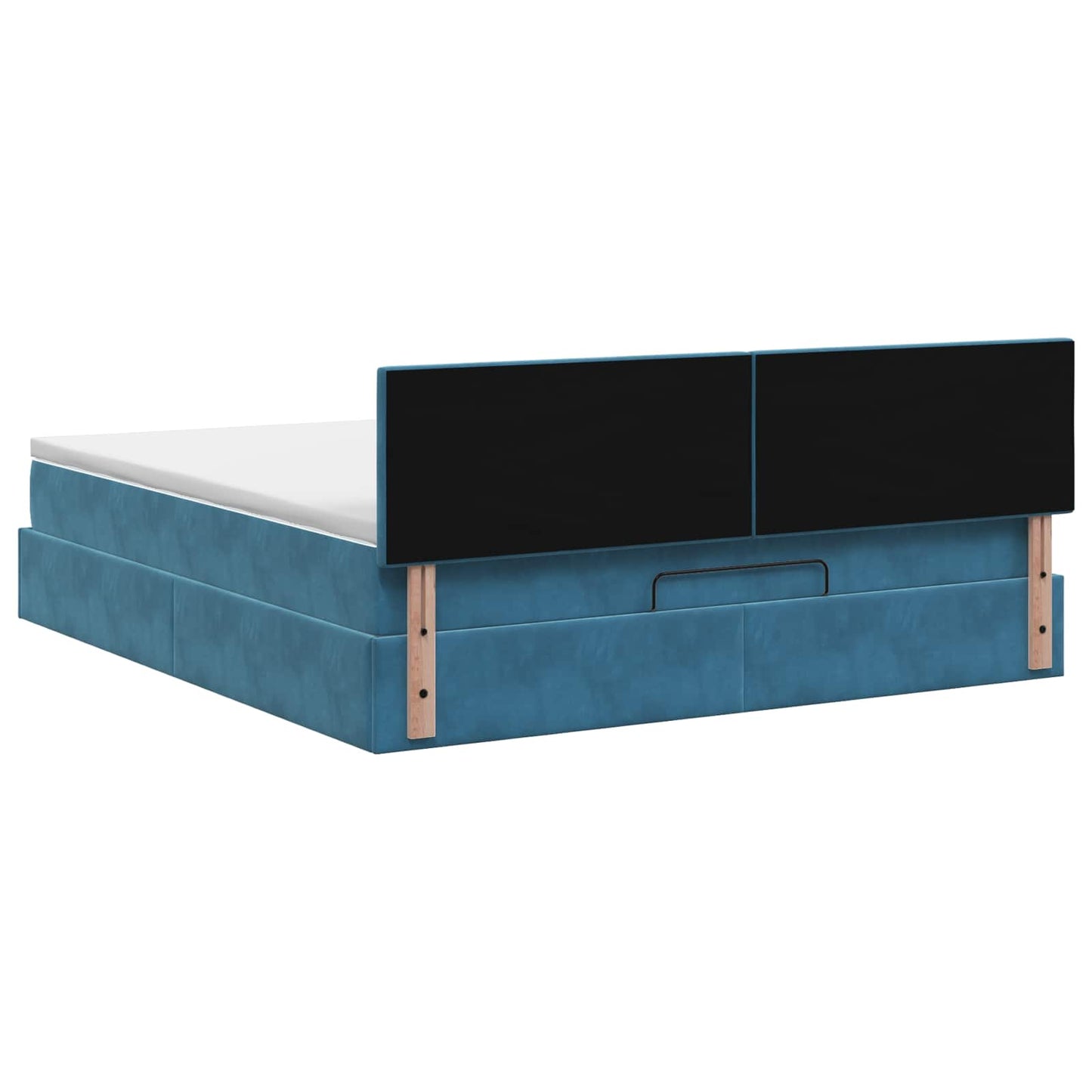 Ottoman-Bett mit Matratze und LED Dunkelblau 140 x 200 cm Samt