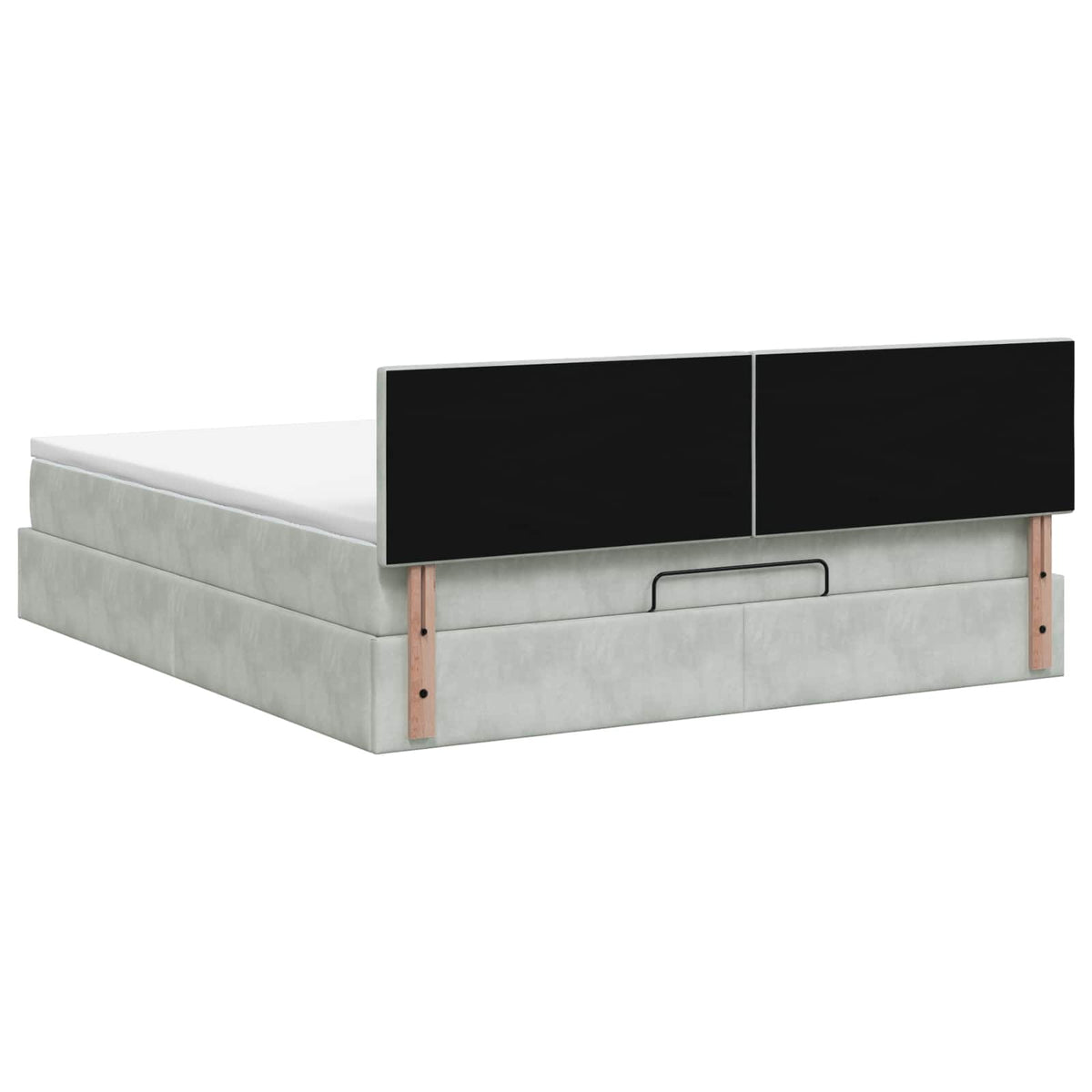 Ottoman-Bett mit Matratze und LED Hellgrau 160 x 200 cm Samt