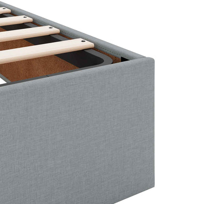 Ottoman-Bett mit Matratze und LED Hellgrau 180 x 200 cm Stoff