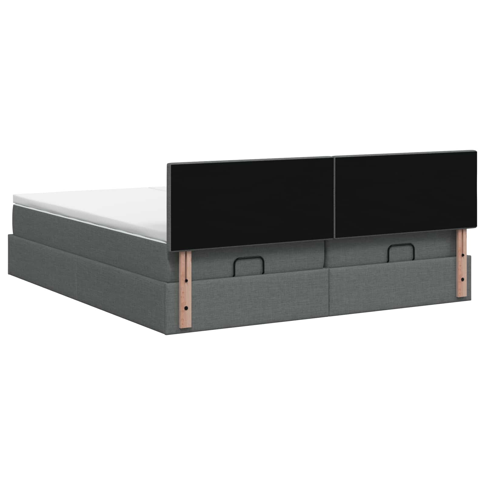 Ottoman-Bett mit Matratze und LED Dunkelgrau 180 x 200 cm Stoff