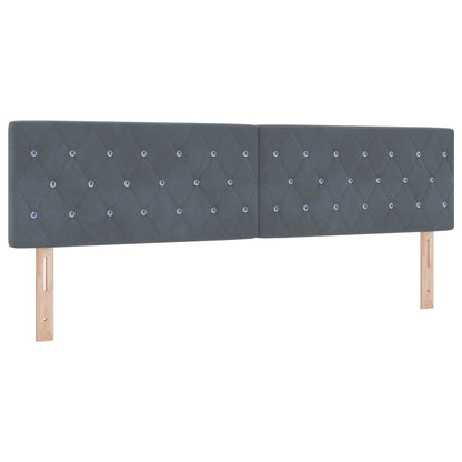 Ottoman-Bett mit Matratze und LED Dunkelgrau 180 x 200 cm Samt