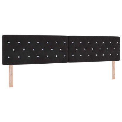 Ottoman-Bett mit Matratze und LED Schwarz 200 x 200 cm Samt