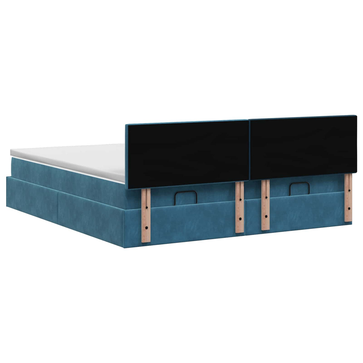 Ottoman-Bett mit Matratze und LED Dunkelblau 180 x 200 cm Samt