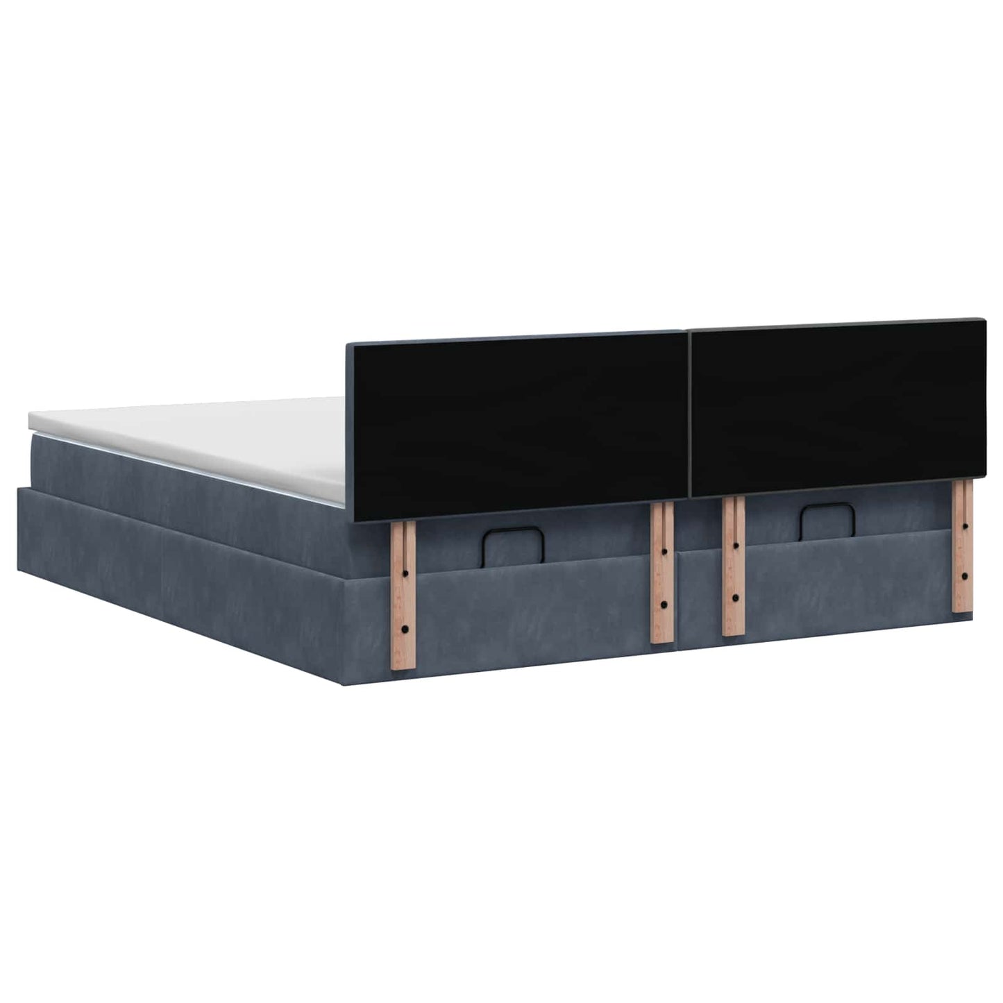 Ottoman-Bett mit Matratze und LED Dunkelgrau 200 x 200 cm Samt