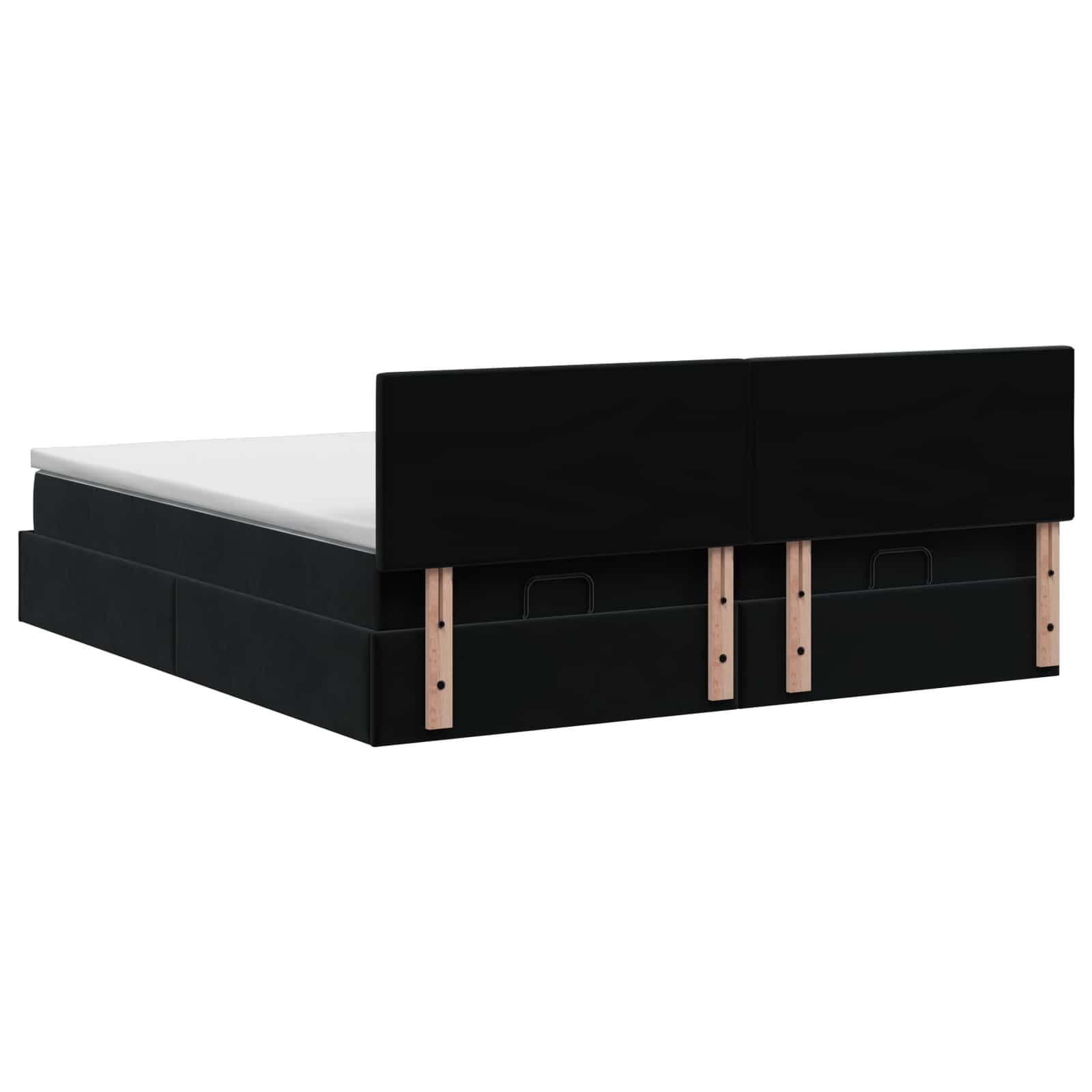 Ottoman-Bett mit Matratze und LED Schwarz 200 x 200 cm Samt